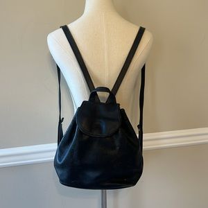 Longchamp black leather backpack